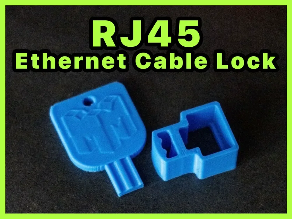 Creator design reference for RJ45 Cable Retention Lock and Key; included printed parts are specified in the listing.