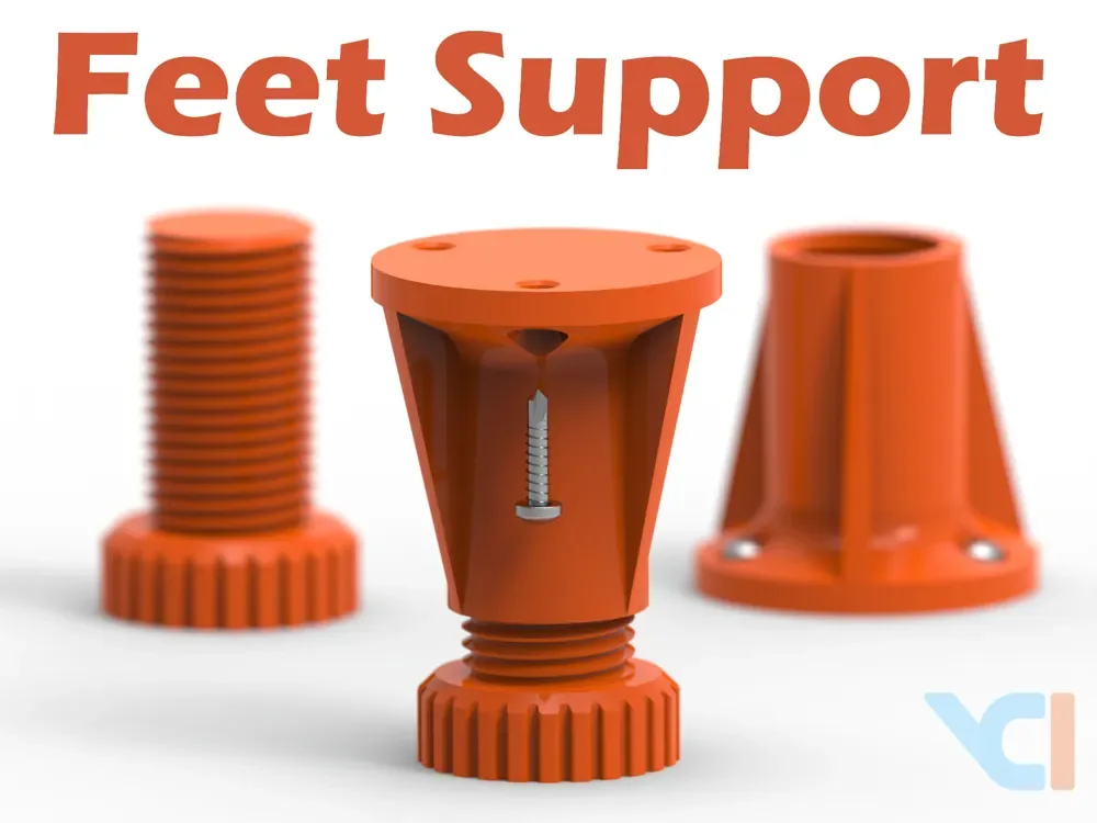 Creator design reference for Adjustable Printed Foot; included printed parts are specified in the listing.