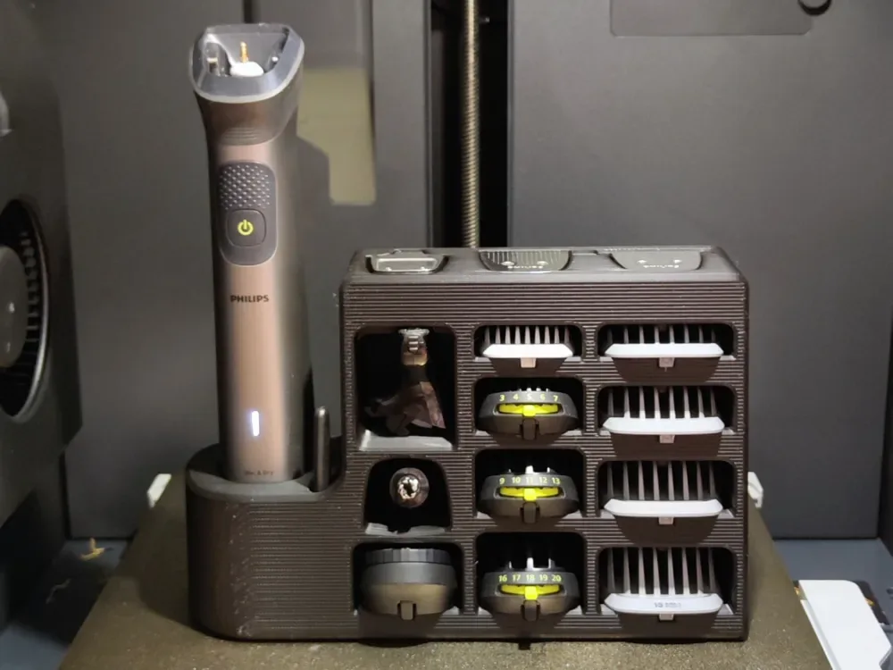 Creator design reference for Organizer for Philips Multigroom MG7950/15; included printed parts are specified in the listing.