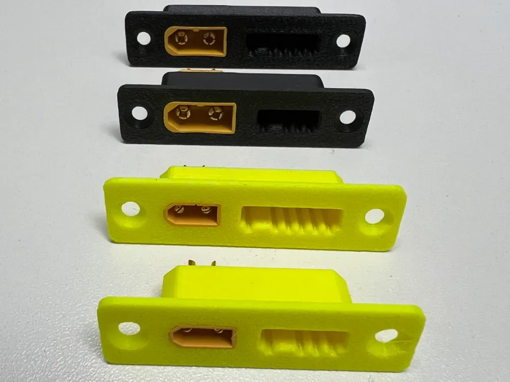 Creator design reference for XT60 and 4S Balance Connector Mount; included printed parts are specified in the listing.