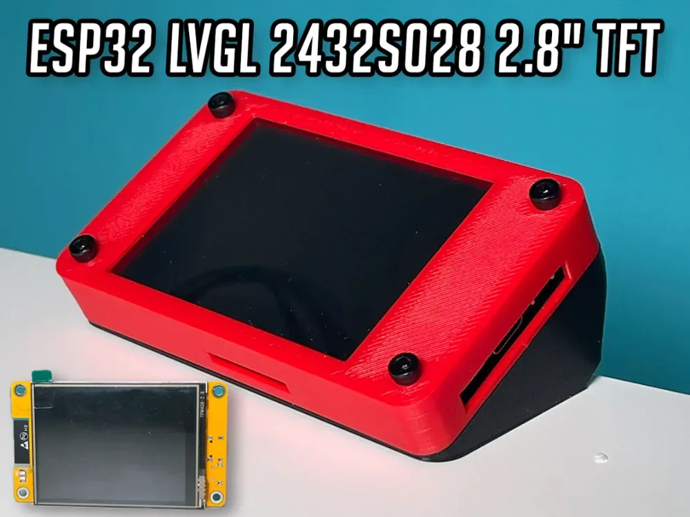 Creator design reference for ESP32 2432S028 Display Case — 2.8-inch; included printed parts are specified in the listing.