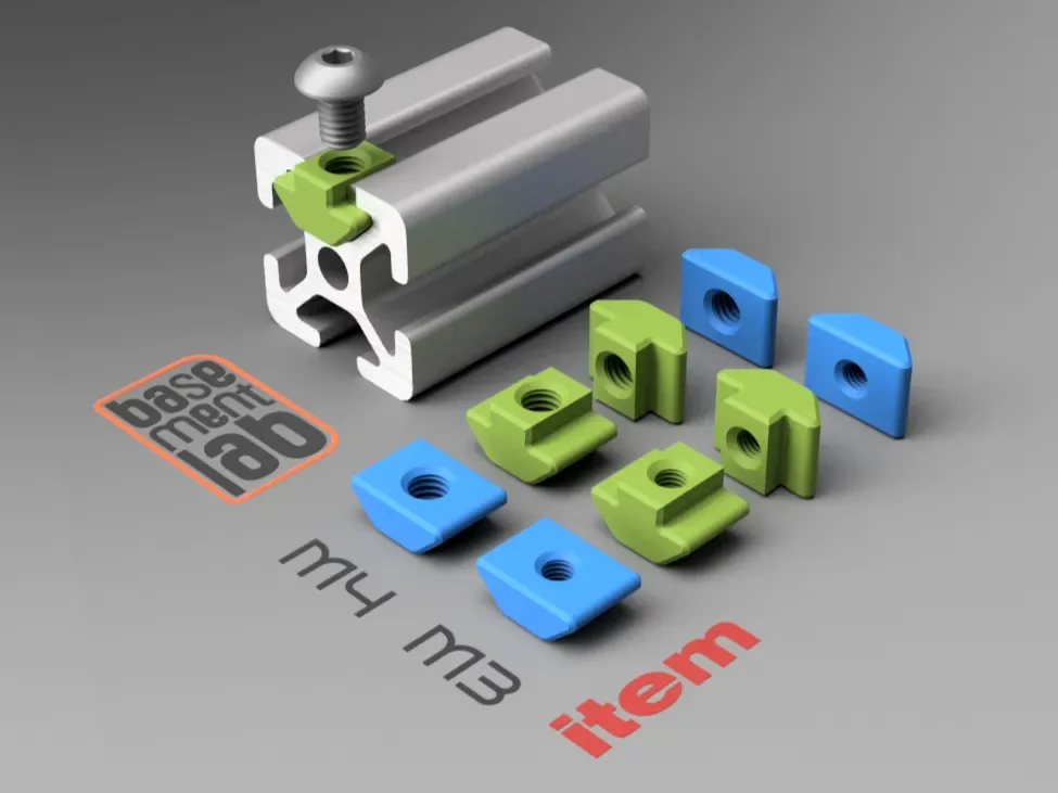 Creator design reference for Printed M3 T-Slot Nut — 2020 Profile; included printed parts are specified in the listing.