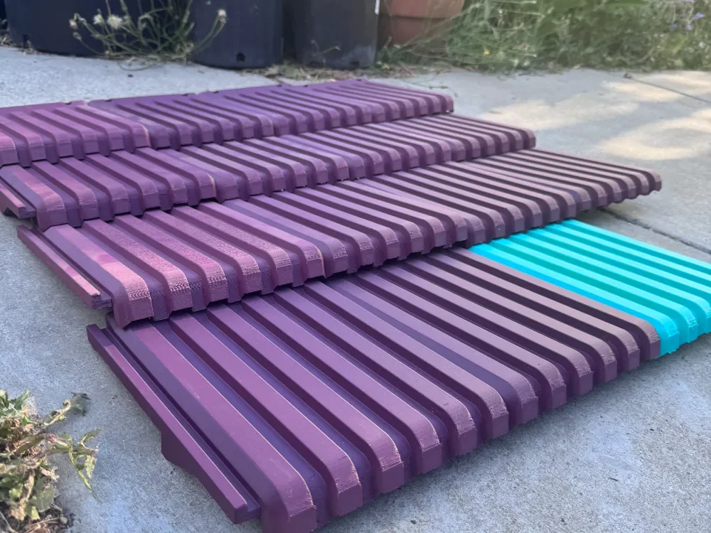 Creator design reference for Interlocking Tile — Prototype Sample; included printed parts are specified in the listing.