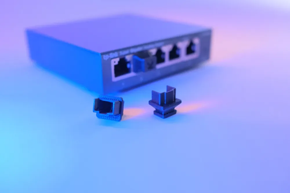 Creator design reference for Ethernet Port Dust Covers — 19 Pack; included printed parts are specified in the listing.